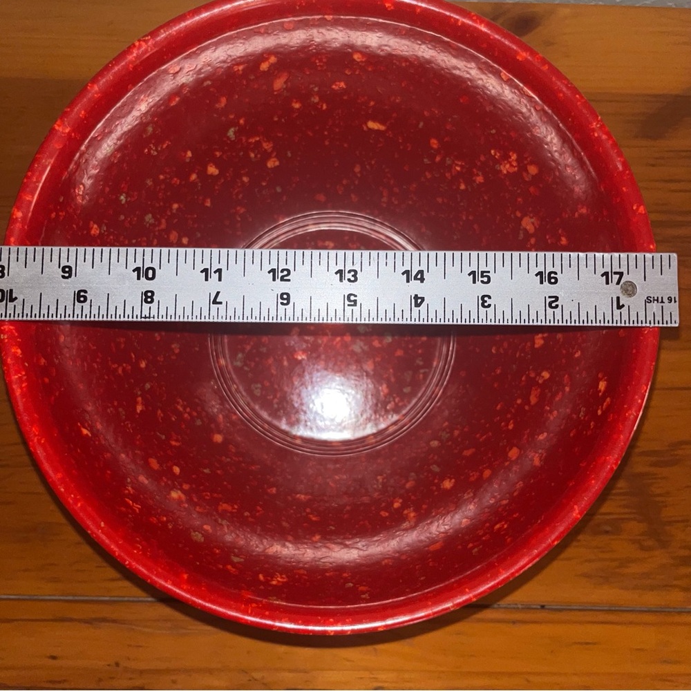 Rachael Ray Red Speckled Mixing Bowl - Picture 5 of 6